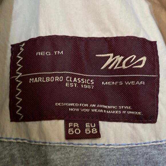 VINTAGE Marlboro Classics Men's Wear MCS EU 58 FR 50 Beige Tan Bomber Jacket XXL - Picture 2 of 11